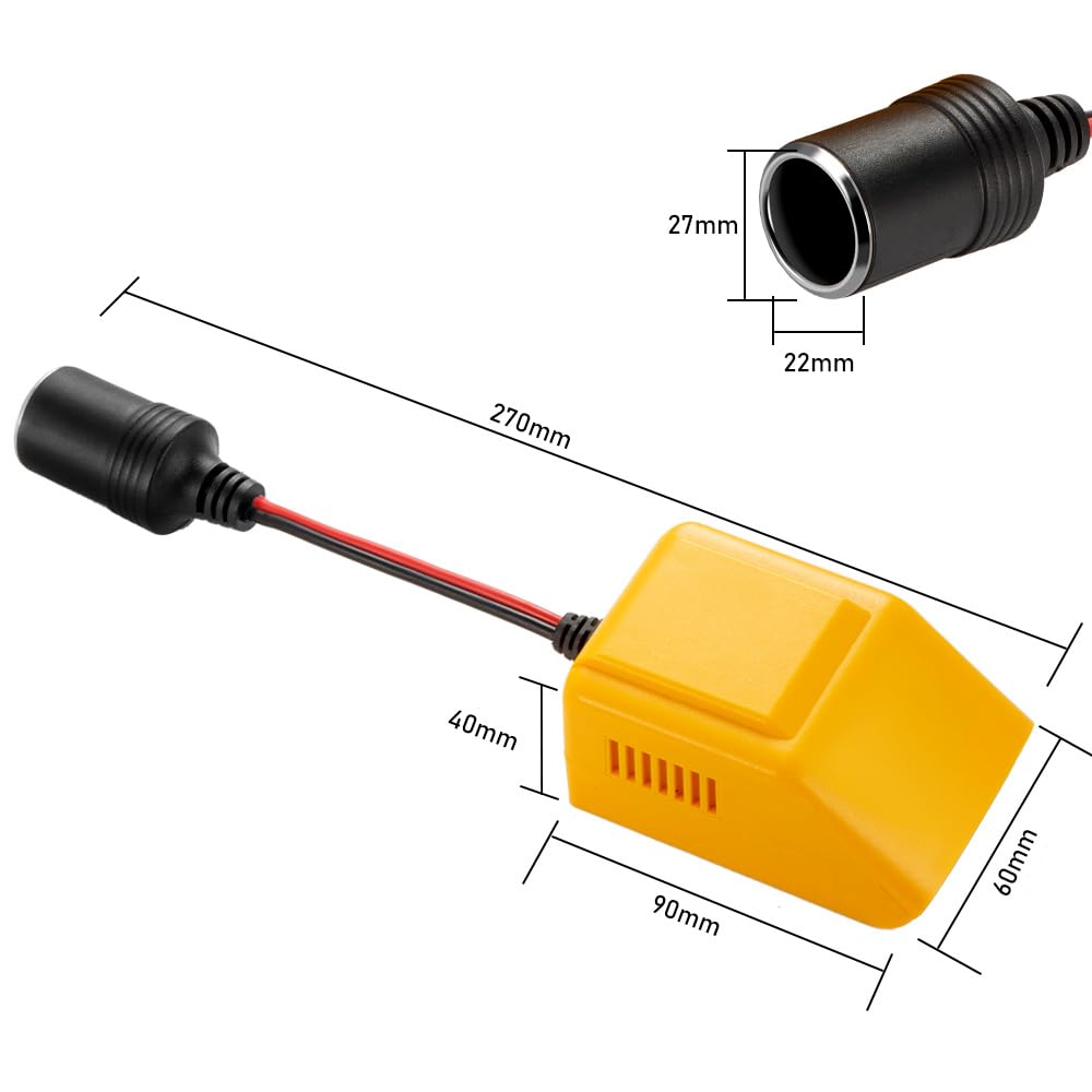 TONSIM Battery adapter for 12 V Dewalt batteries, equipped with