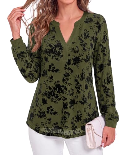 BTFBM Womens Tops Floral Sheer Mesh Long Sleeve Blouses Dressy Casual - image 1