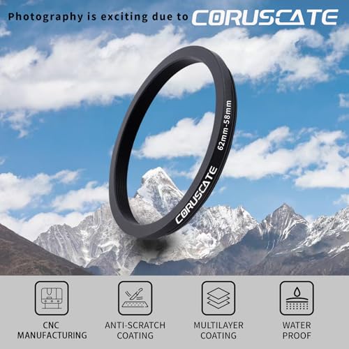 Adaptateur d'objectif 62mm vers 58mm pas de vis bloque resolu bague de conversion stable - 2
