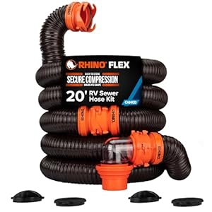 Camco – Kit de extensión para manguera de alcantarilla , kit de manguera para alcantarilla – 6 m