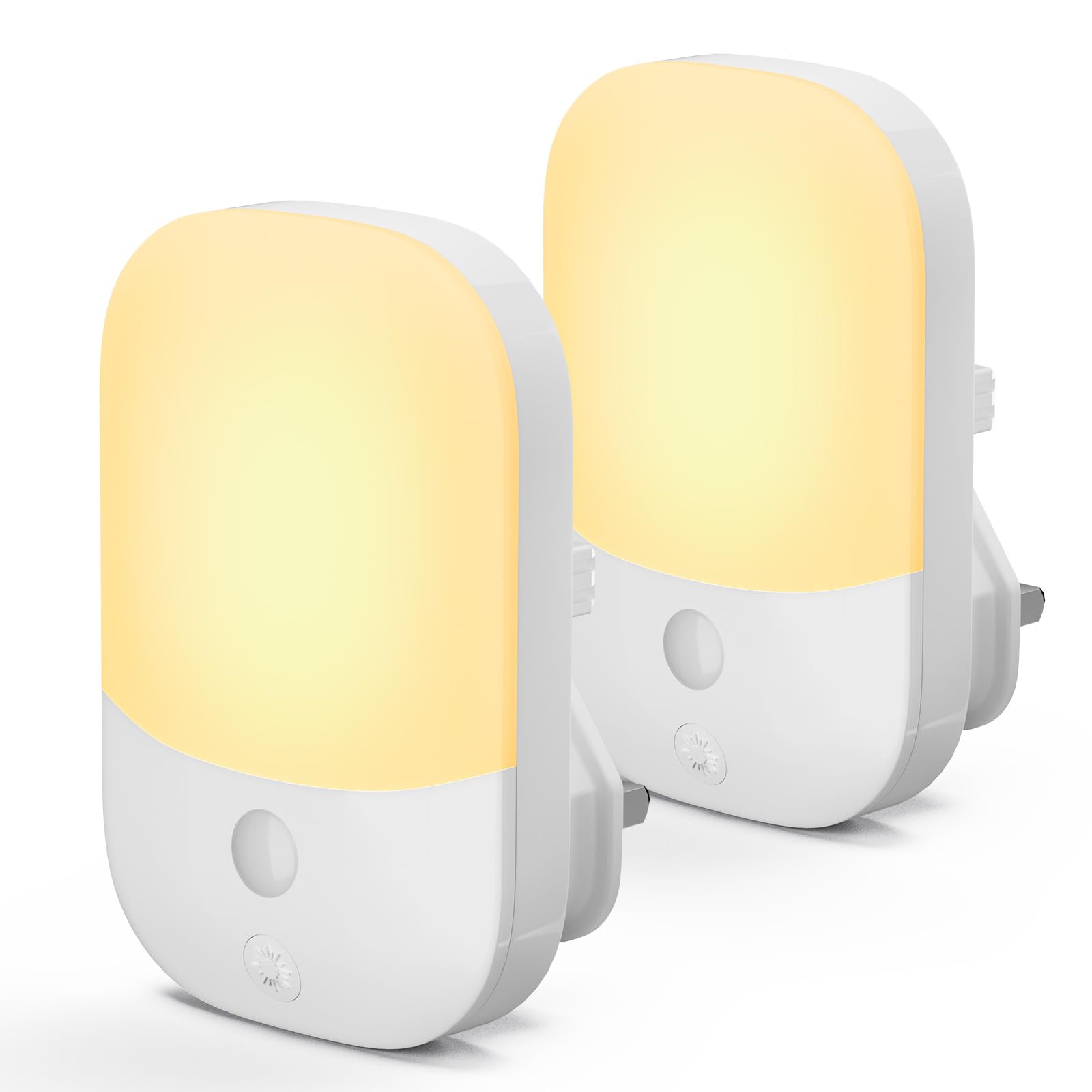 2 Pack Plug in Wall Night Light with Dusk to Dawn Sensor