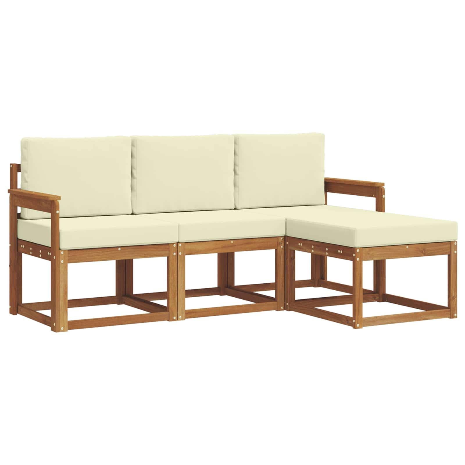 Ensemble de meubles d'extérieur en acacia naturel, l'élégance du mobilier haut de gamme