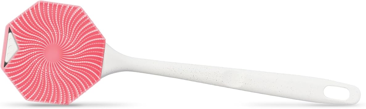 Sud Scrub Body Scrubber + Extender Handle Set Pink