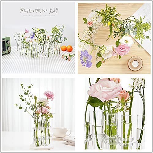 Radefasun Hinged Flower Vases With 8 Test Tubes Glass Flower Vase Can Be Bent And Contorted Propagation Station Plant Display Holder Set For Home Wedding Décor L Size #TOP4