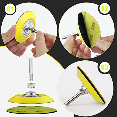 Nakomd 34 Pieces 3 Inch Car Headlight Restoration Kit, Headlight Cleaner With ¼” ⅛” Shanks, Backing Pads, Scouring Pads, Waterproof Sanding Discs, Wool Pads, Interface Cushion Pads #TOP5