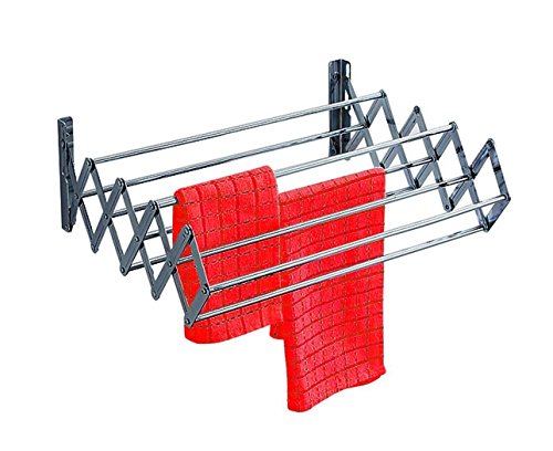 Image of INDISWAN? Wall Mounting Foldable Clothes & Towel Drying Rack Cum Hanger 3 feet