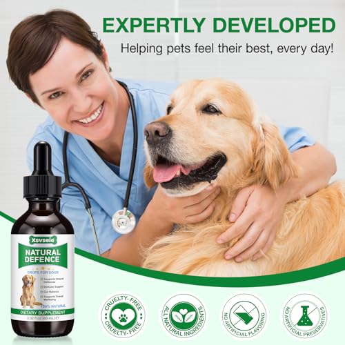 Antibiotika für Hunde Natürliche, Sanfte Reinigung & Unterstützung Der Hautbarriere, Empfindliche Hundehaut, Lindert Hautallergien Juckreiz, Husten, Harnwegsinfektion, Stärkt das Immunsystem, 60ML