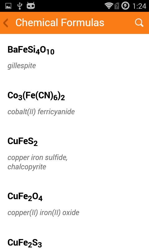 Chemical Formulas Offline - App on Amazon Appstore