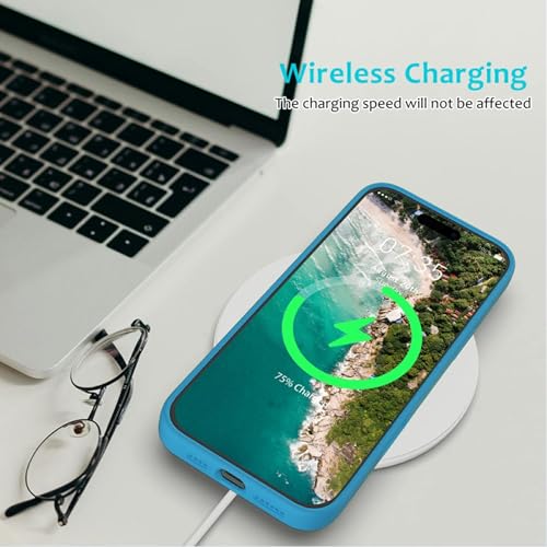 Image of FIRST MART Silicone Back Case for iPhone 16 Pro, Soft-Touch Phone Back Cover for Apple iPhone 16 Pro - Blue