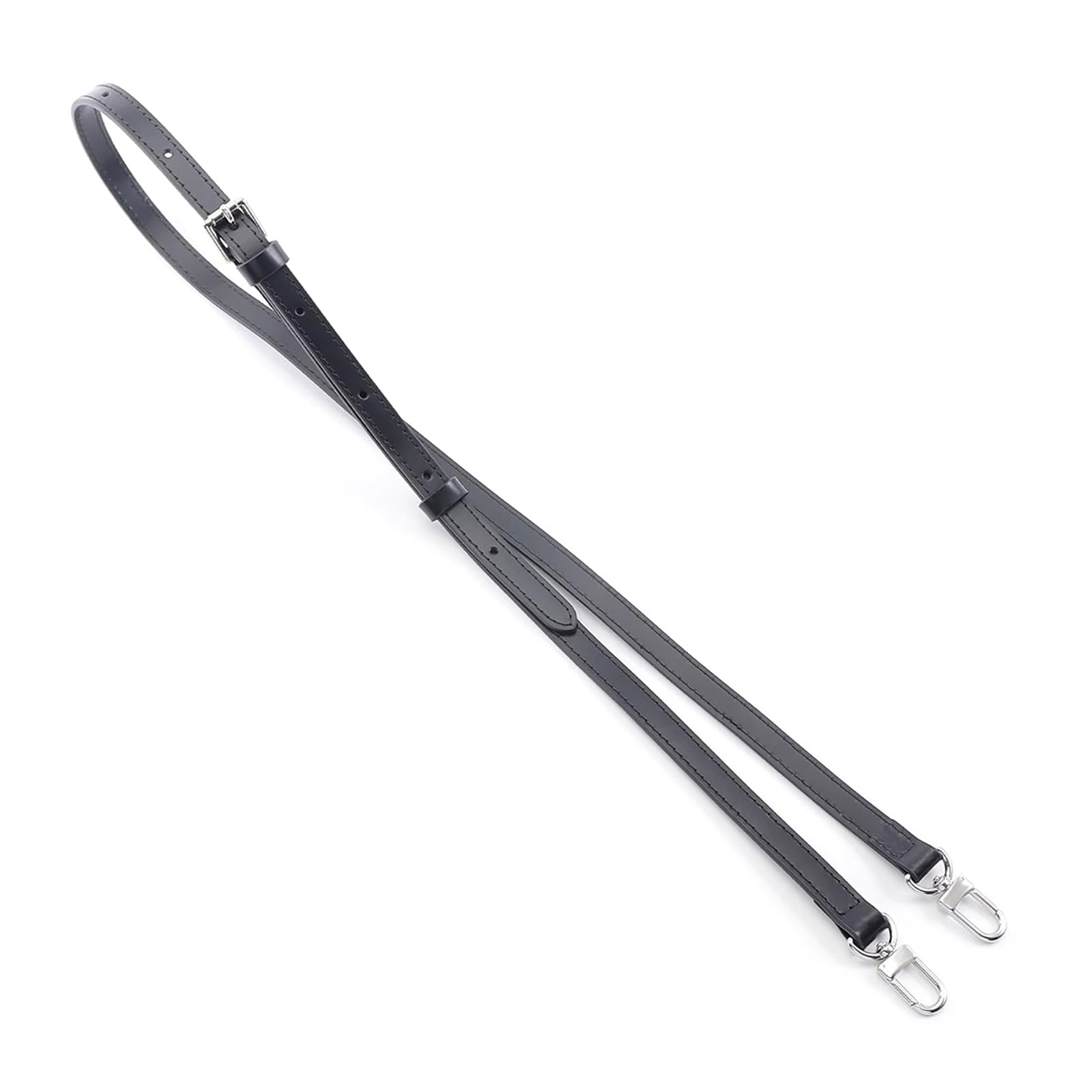 jiesinlov Vachetta Leather Bag Strap Replacement Adjustable,Purse Shoulder Straps Crossbody for Handbag (Black-Width:0.43in)