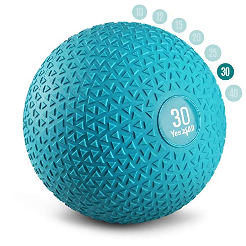 Yes4All Slam Balls 30lbs for Strength and Crossfit Workout – Slam Medicine Ball, Trendy Teal (LBK8)