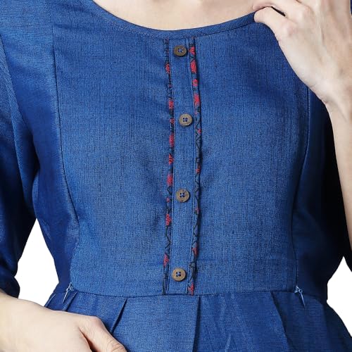 Image of CEE 18 Cotton Rayon A-Line Flaired Maternity Feeding Kurti for Women with Zippers | Pregnancy Dress for Women | Breastfeeding Dress for Women | Nursing Dress for Women Pre and Post Pregnancy