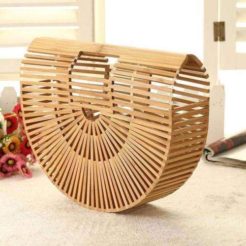 Bolsa de Madeira Bambu Design Vazado Similar a Cult Gaia