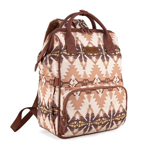 Image of Montana West Wrangler Callie Diaper Bag Backpack with Stroller Straps Southwestern Multifunction Baby Travel Bag WG2210-9110TN