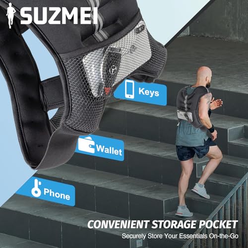 Suzmei Weight Vest 6.5lb /3KG with Reflective Stripes, Body Weight Vest for Men's, Women's Workouts, Strength Training, Running, Walking, Jogging, Cardio - Image 5