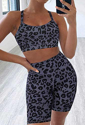 image for Aleumdr Womens Yoga Outfits for Women 2 Piece Set Workout High Waist A