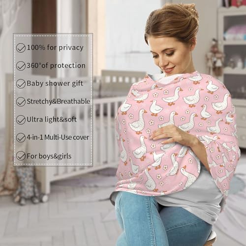 Image of Pink Goose Baby Stuff Car Seat Cover for Baby,Mom Nursing Breastfeeding Covers,Multi-Use Car Seat Canopy Carrier Cover,Stroller Cover Newborn Shower Gift for Boys Girls