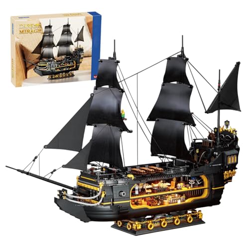 Hallisun Juego construcción Barcos Piratas, minibloques Barco Pirata, Modelo Barco Dark Mirage colección Regalos Navidad cumpleaños decoración para Adultos niños y niñas Mayores 14 años, 2900 Piezas