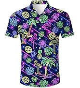 uideazone Mens Funny Hawaiian Shirts 3D Graphic Button Down Short Sleeve Tropical Holiday Beach A...