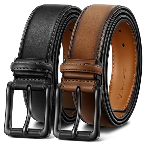 BULLIANT Men Belt Multi Pack,Adjustable Leather Belt For Men Dress Casual Jeans Golf 1 3/8