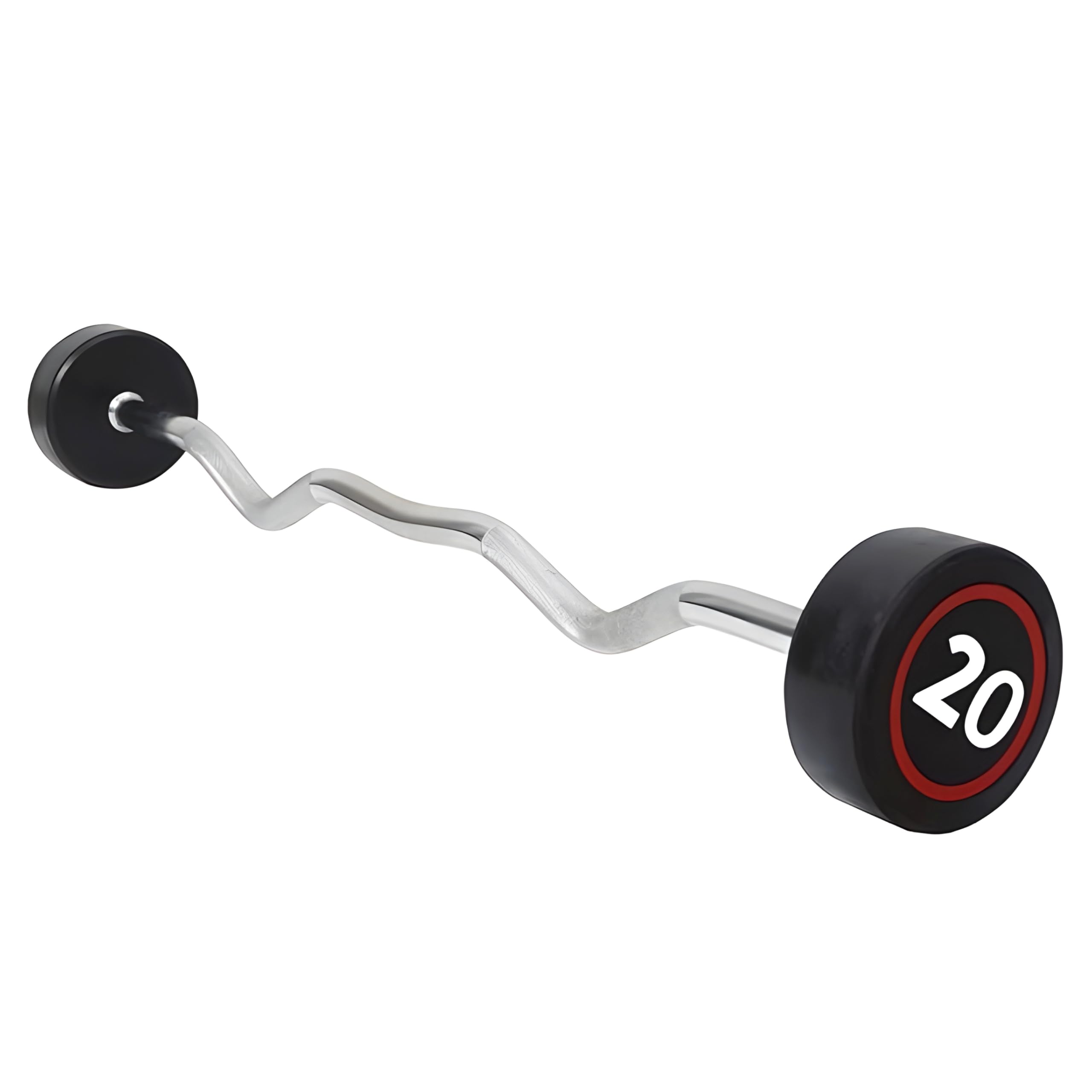 Zipzell Sports Fixed Weight Barbell, 20 kg, Zig-Zag Design, Rubber-Coated Steel, 4 Feet Length, 30 mm Diameter, Black-image-6