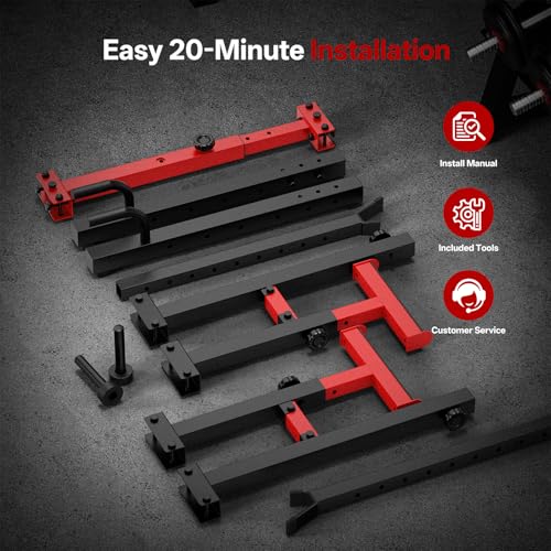 Image of PASYOU Adjustable Squat Rack Stand, Barbell Weight Rack for Home Gym