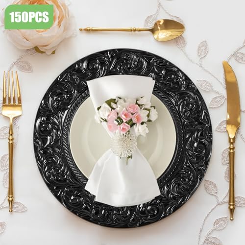 Platos Decorativos Circulares Negros 13" - Pack 150 Pzs. miniatura 4