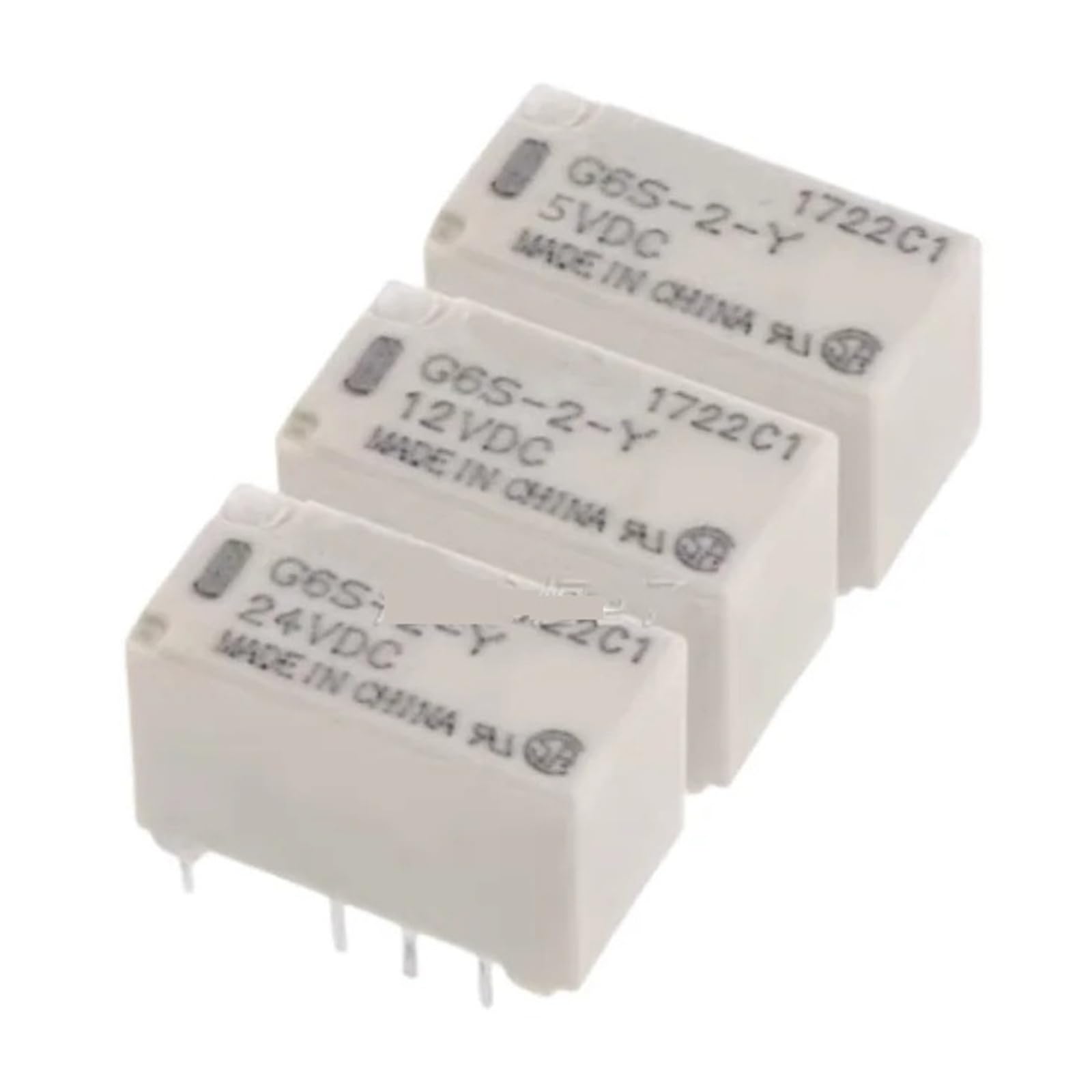 Relais G6S-2-Y 24VDC 12V 5V Dip-8 broches pour circuits imprimés en lot de 10 pièces