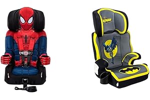 KidsEmbrace Marvel Spider-Man 2-in-1 Harness Booster & DC Comics Batman High Back Booster Car Seats