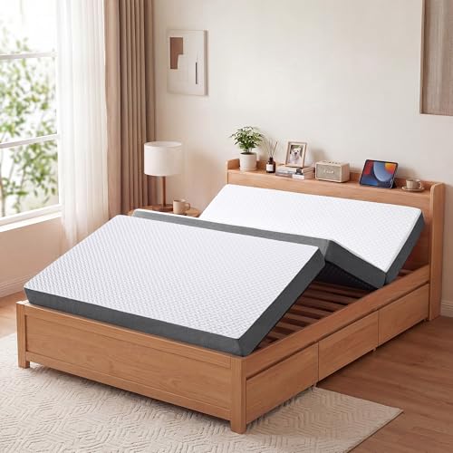 Image of MASVIS Trifold Mattress, 4 Inch Memory Foam Foldable Mattress with Washable Cover, Tri-Folding Floor Bed for Camping, Full