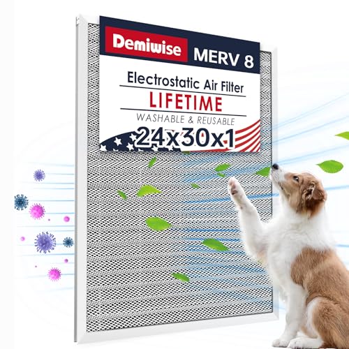 Image of MERV 8 24x30x1 Lifetime Air Filter, Washable Electrostatic Aluminum AC /HVAC Furnace Filter, Reusable Permanent Air Filter,Easy to Clean, Healthier Home or Office(Actual Size:23.75x29.5x0.86)