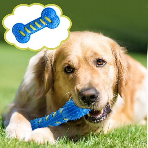 Techchii Kauspielzeug Hund Unzerstörbar, Hundespielzeug Unzerstörbar Quietschen Kauspielzeug, Spielzeug Hund Unzerstörbar, Hundespielzeug Robust Kauen Knochen aus Gummi, für Mittelgroße Große Hunde