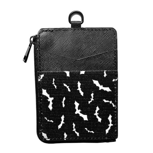 Image of FORZEN Slim Minimalist Vertical Card Holder Wallet, Pocket Credit Card Holder, Wallets for Men & Women (Black-bat)