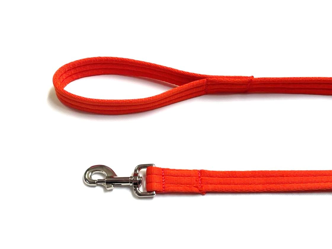 Short Dog Lead Walking Leash Training Close Control 45" 76" Long In 25mm Soft Air Webbing (Orange, 45" (1.1 Metres))
