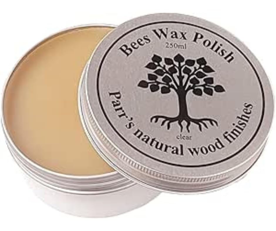 Beeswax Polish for wood & furniture- clear finish- 100% Organic - 250ml - contains no solvent- all natural & eco friendly - protects & enhances all wood