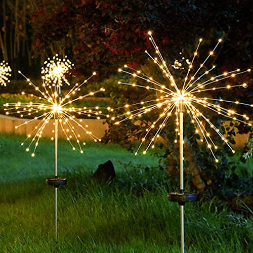 NICLY 2Pcs Luces Solar de Jardín con 120 LEDs, Luces Decorativas de Fuegos Artificiales con 2 Modos de Iluminación,...