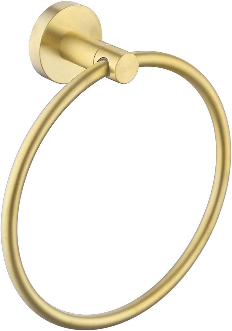 KES Brushed Gold Towel Ring No Drill Wall Mount