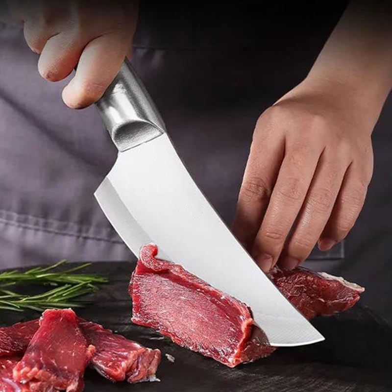 Meat Cleaver,Cleaver Knife Stainless Steel Boning Knife Kitchen Dividing Slaughtering Knife Peeling Kitchen Knife Chef Knife Cooking Tool Meat Cleaver (Color : Style 1)