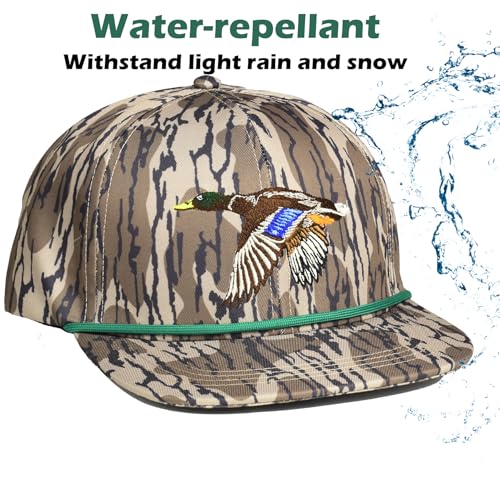 Image of EDTREK Performance Outdoorsman Snapback Truck Hat with Flat Brim - Unique Animal Embroidery