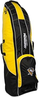 Team Golf NHL Travel Golf Bag, High-Impact Plastic Wheelbase, Smooth & Quite Transport, Includes Built-in Shoe Bag, Internal Padding, & ID Card Holder