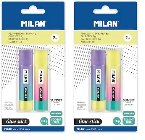 MILAN Blíster 2 barras de pegamento 8 g Sunset, Varios (Paquete de 2)