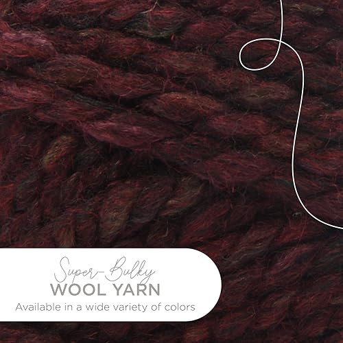 Image of Lion Brand Yarn, Wool-Ease Thick & Quick Yarn, Spiced Apple, Red, 3 Pack | Super Bulky Wool Acrylic Blend Fiber for Soft Hats, Sweaters, Chunky Blankets, Yarn for Crochet, Knitting, Crafts, Weaving