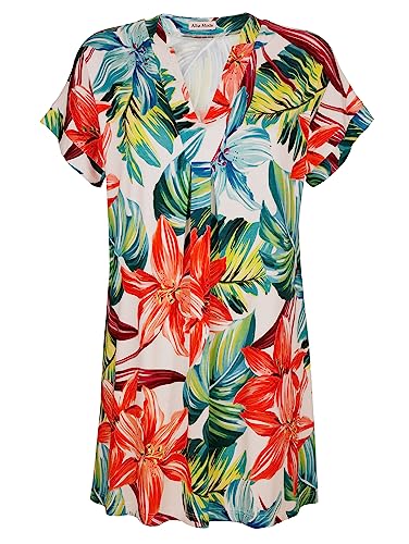 Alba Moda Strandkleid Erwachsene-Weiblich Gerade Off-White, Multicolor 40