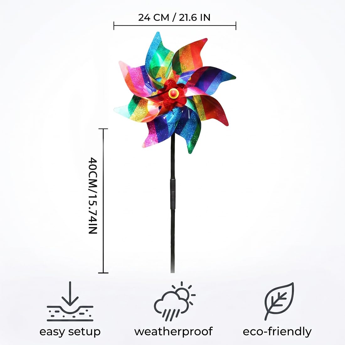 4 Pezzi Girandole Spaventa Uccelli,Con Effetto Riflettente,Per Decorazione Da Giardino Per Proteggere Frutteti,Alberi e Colture - Colorato