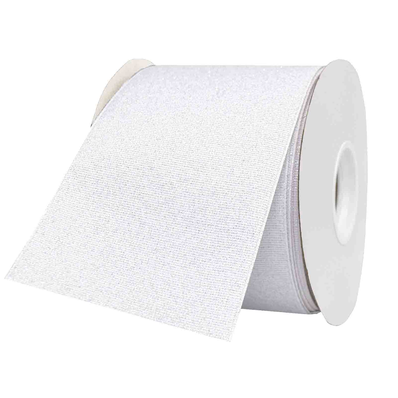 Ruban blanc pailleté argenté pour décorer vos bouquets de fleurs et loisirs créatifs