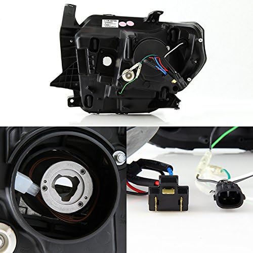 AKKON - For 2014 2015 2016 2017 2018 2019 2021 Toyota Tundra Black Smoke DRL LED Tube Projector Headlights & Black LED Taillight Set