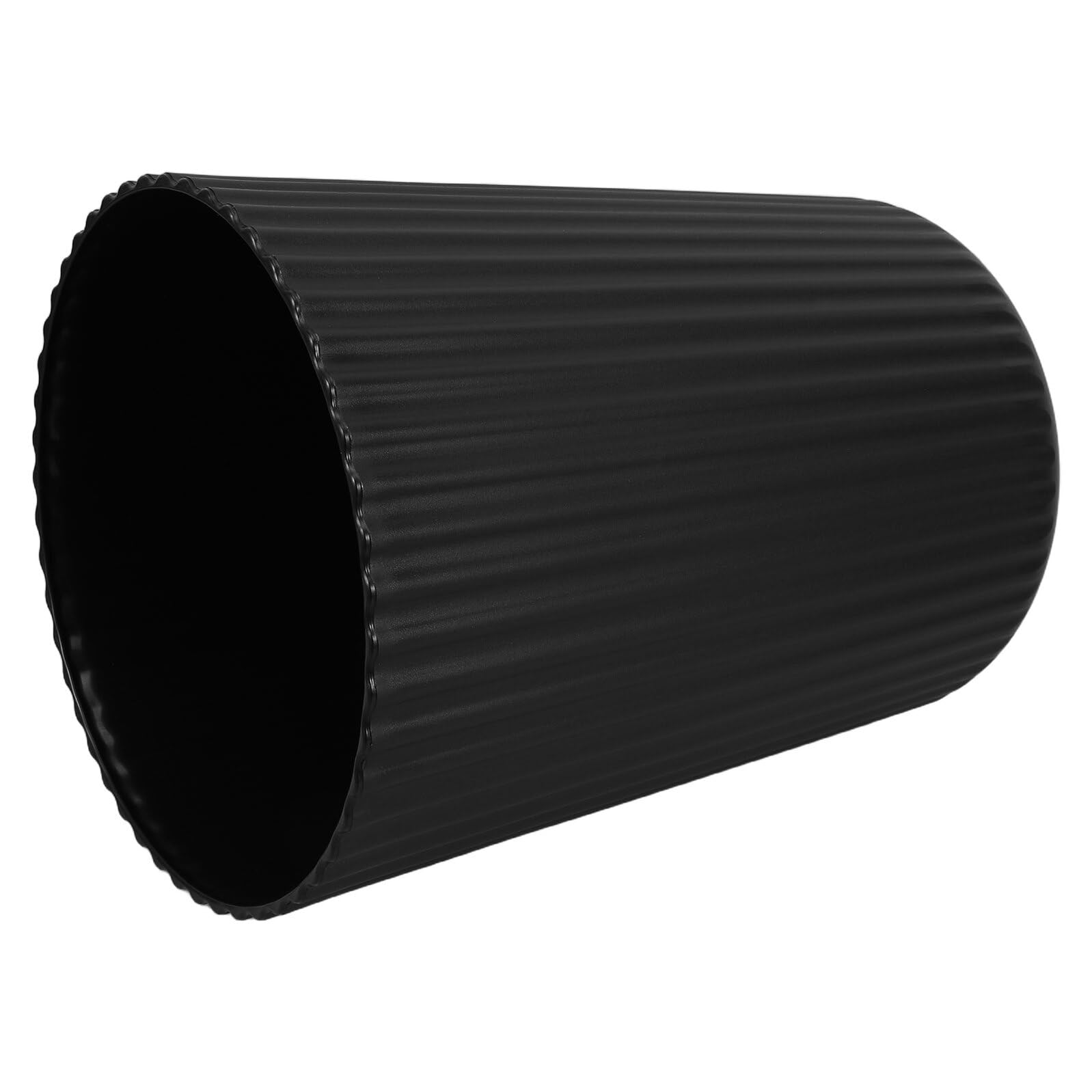 Papelera de Plástico Redonda Mediana sin Tapa Cubo de Basura Negro para Cocina y Baño Contenedor Versátil y Portátil para Escritorio y Hogar Bote de Basura Compacto para
