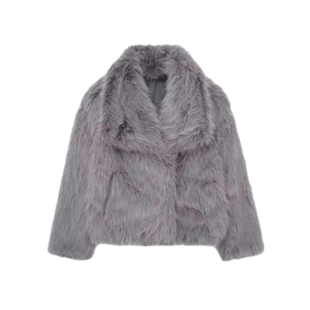 Cappotto Giacca da Donna Crollo Crollo Manicotto Lungo Manicotto da Donna-Grigio Scuro-XS