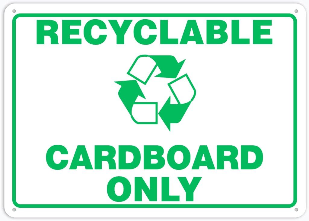 8"x12" Tin Metal Sign - Recyclable Cardboard Only - Decorative Plate For Shop, Yard, Garage, Outdoor Wall