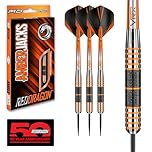RED DRAGON Darts – Amberjack 11 Series 30g Steel Tip Dart Set with Dart Flights and Dart Shafts (Stems)